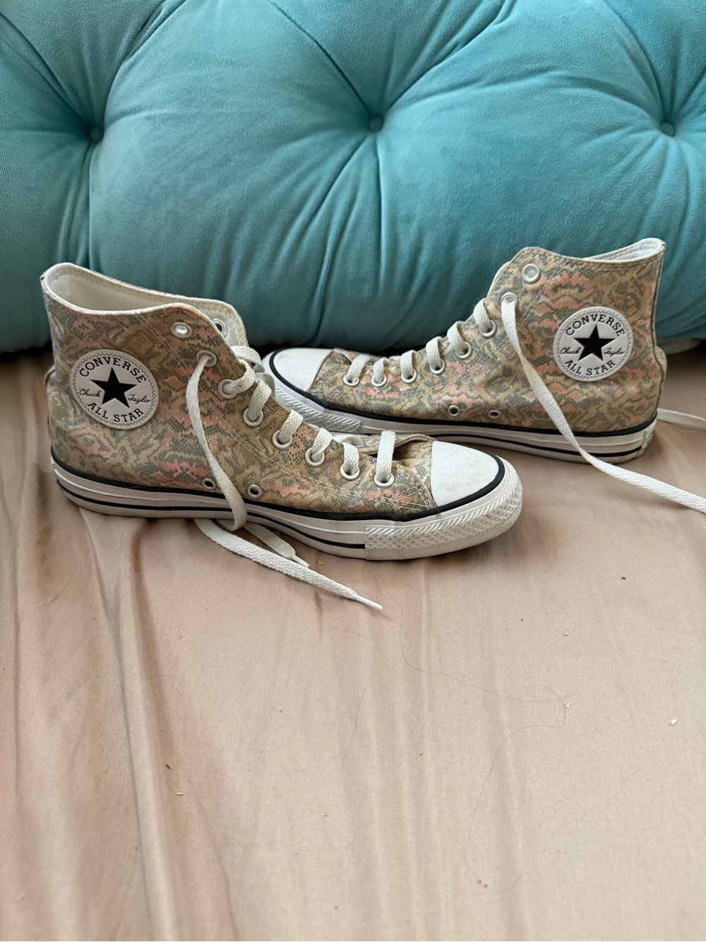 Converse All Star High-Top Sneakers in Pastel Pink, Green, Yellow